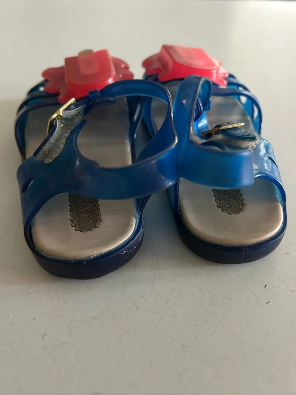 Mini Melissa Aranha VIII Jelly Sandals | blue with pink popsicle